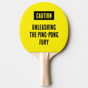 Caution Ping Pong Paddle