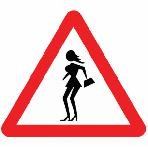 Caution Prostitute (Attenzione Prostitute) Sign Standing Photo Sculpture