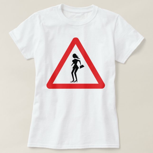 Caution Prostitute (Attenzione Prostitute) T-Shirt (Design Front)
