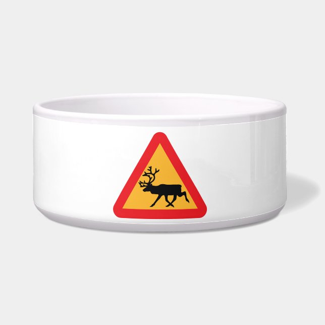 Caution Reindeer Swedish Traffic Sign (Front)