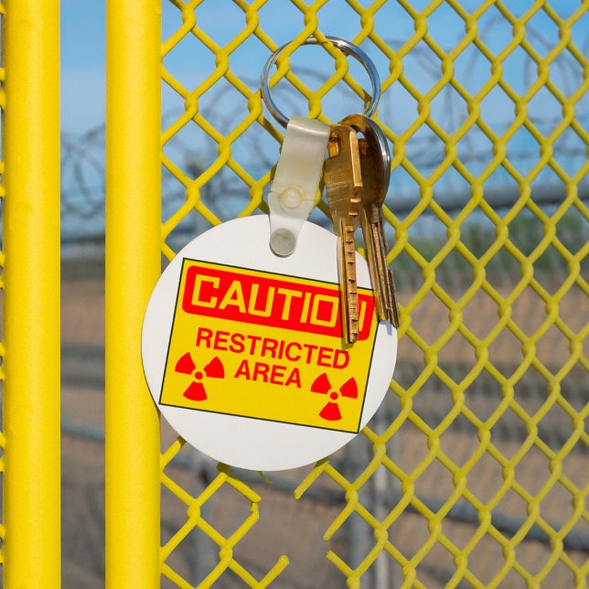 Caution Restricted Area Radiation Hazard Warning Key Ring (Creator Uploaded)