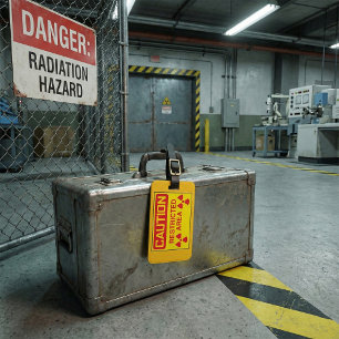 Caution Restricted Area Radiation Hazard Warning Luggage Tag