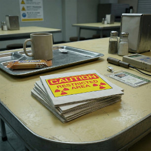 Caution Restricted Area Radiation Hazard Warning Napkin