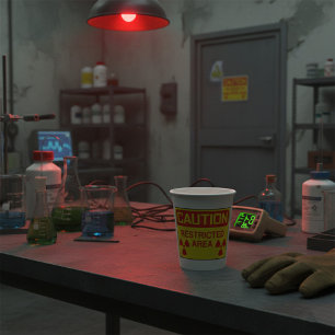 Caution Restricted Area Radiation Hazard Warning Paper Cups
