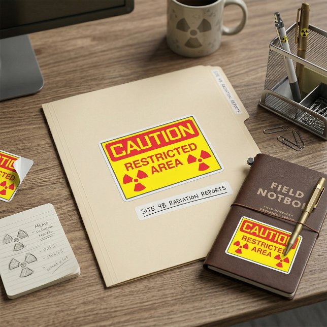 Caution Restricted Area Radiation Hazard Warning Square Sticker (Creator Uploaded)