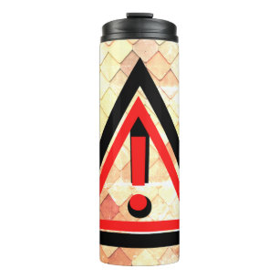 Caution Safety Symbol Red Colour Triangle Shape  Thermal Tumbler