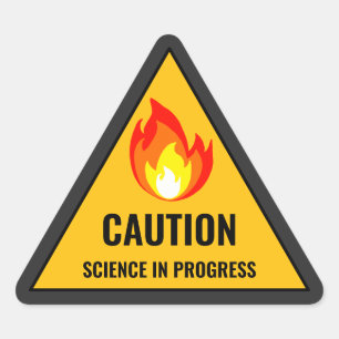 Caution Science in Progress Triangle Sticker