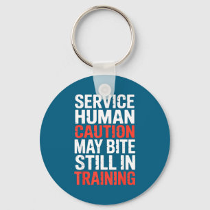 Caution Service Human Bite Training Still May Meme Key Ring