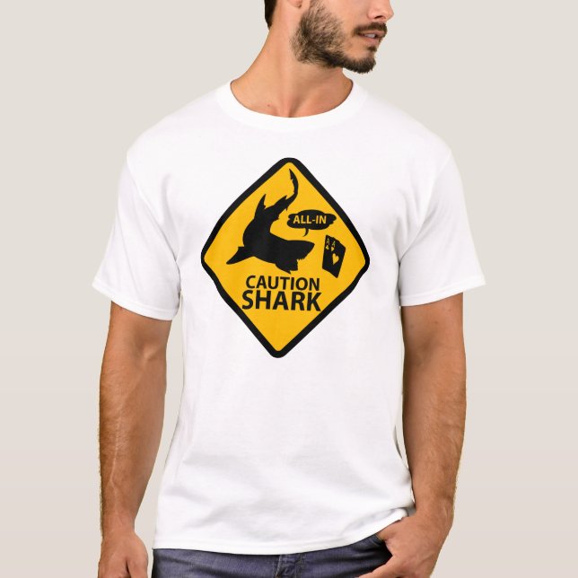 "Caution: Shark" Full Front Light T-Shirt (Front)