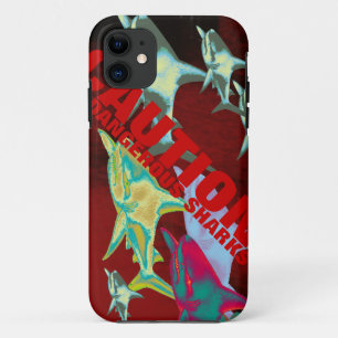 caution - sharks danger iPhone 11 case