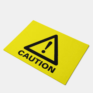 Caution sign door mat for office & retail business