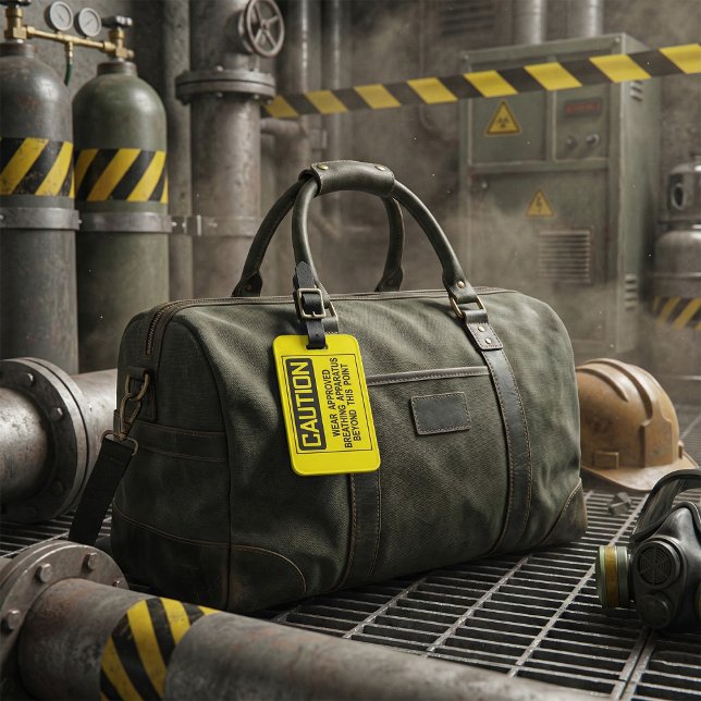 Caution Sign Wear Approved Breathing Apparatus  Luggage Tag (Creator Uploaded)