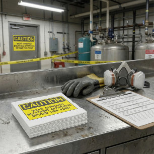 Caution Sign Wear Approved Breathing Apparatus Napkin