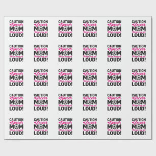 Caution Soccer Mum Loud Vintage Shirt Design_1 Wrapping Paper
