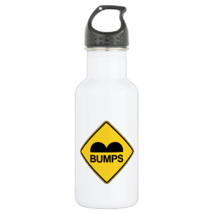 Caution Speed Bumps Funny Traffic Sign 532 Ml Water Bottle