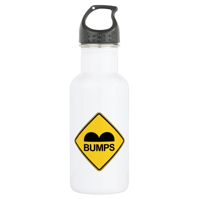 Caution Speed Bumps Funny Traffic Sign 532 Ml Water Bottle (Front)