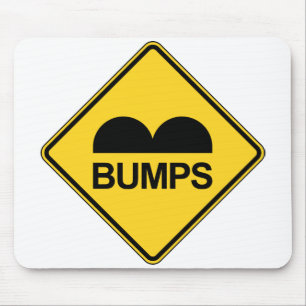 Caution Speed Bumps Funny Traffic Sign Mouse Mat