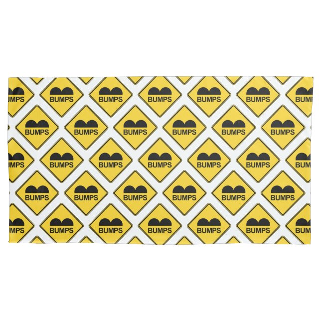 Caution Speed Bumps Funny Traffic Sign Pillowcase (Front-Left)