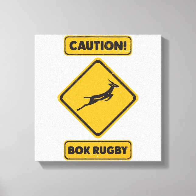 Caution - SpringBoks Crossing Canvas Print (Front)