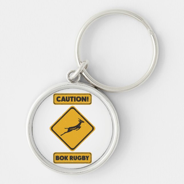 Caution - SpringBoks Crossing Key Ring (Front)