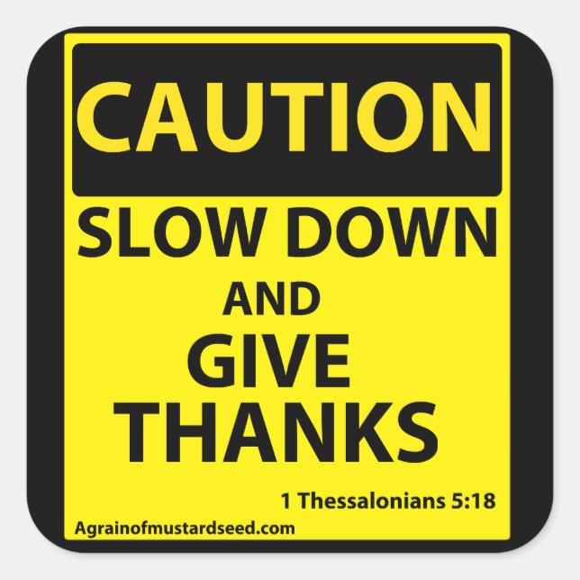 Caution Square Sticker (Front)