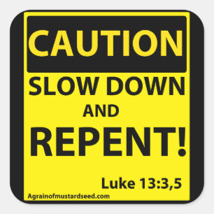 Caution Square Sticker