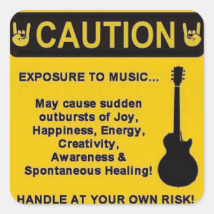 Caution sticker for music lovers
