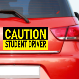 Caution Student Driver Black Yellow Safety Sign