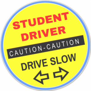 Caution Student Driver Sign (For Cars) Bumper