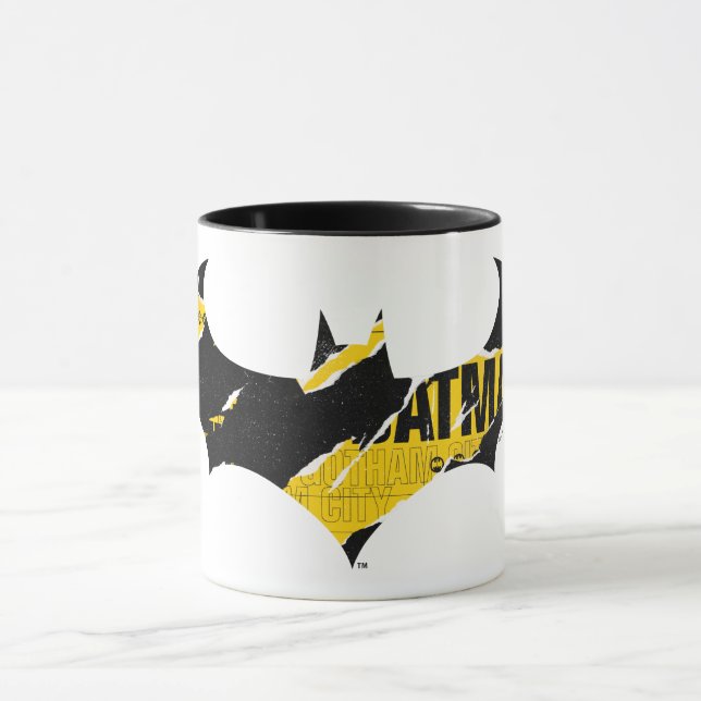Caution Tape Batman Logo Mug (Center)