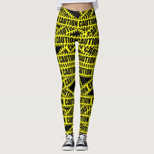 Caution tape design leggings (Front)