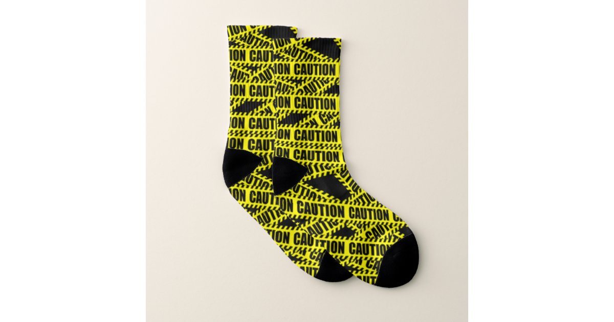 Caution tape design socks Zazzle