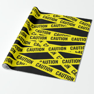 CAUTION! Tape Wrap Design Wrapping Paper