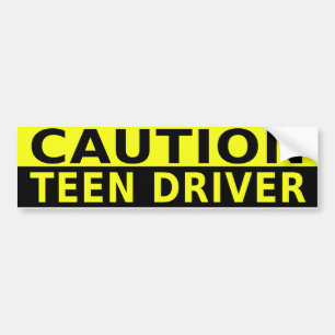 CAUTION TEEN DRIVER BUMPER STICKER