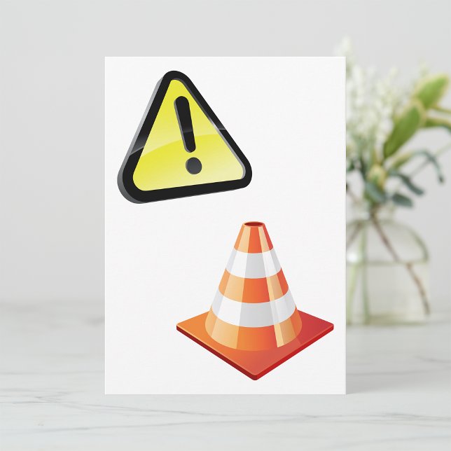 Caution Traffic Cone Warning Invitation (Creator Uploaded)