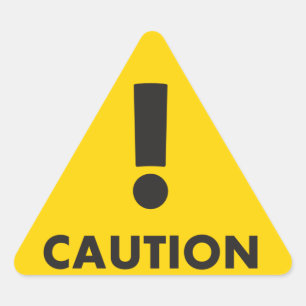 Caution Triangle - Black Yellow Visibility Hazard Sticker