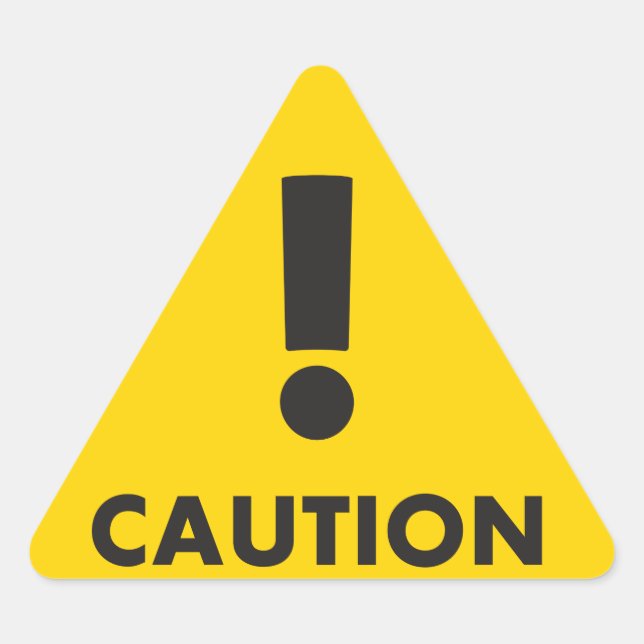 Caution Triangle - Black Yellow Visibility Hazard Sticker (Front)