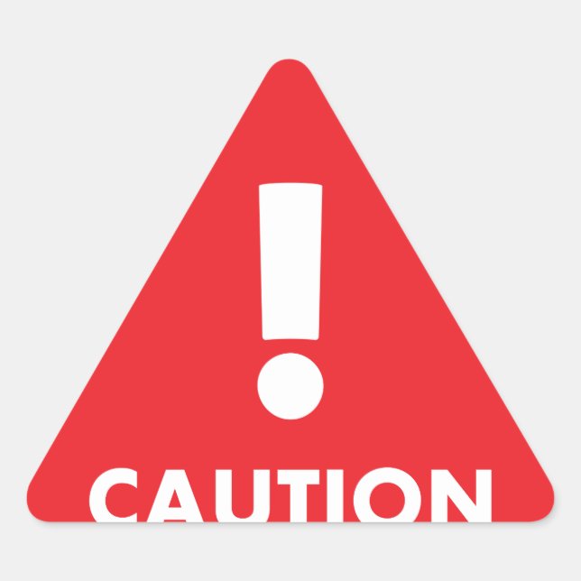 Caution Triangle - Red White Visibility Safety Triangle Sticker (Front)