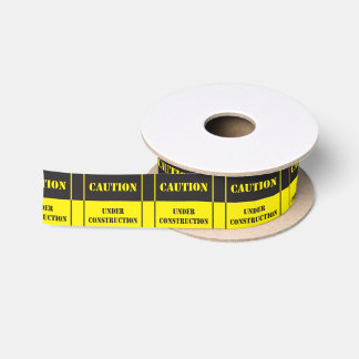 caution under construction satin ribbon