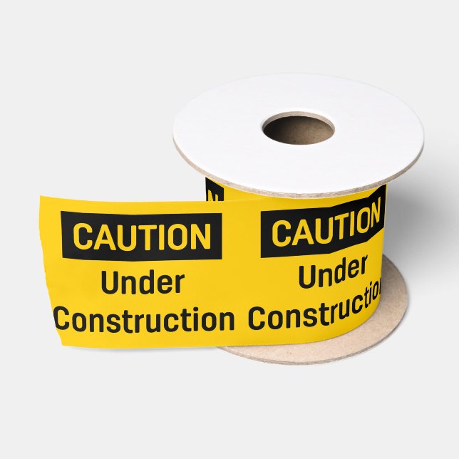 CAUTION Under Construction Satin Ribbon (Spool)