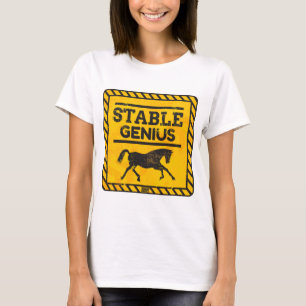 Caution Warning Stable Genius Tweet Trump Politics T-Shirt