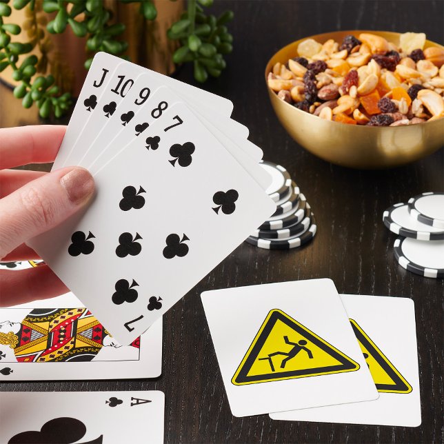 Caution Watch Your Step Sign Trip Hazard Playing Cards (Creator Uploaded)
