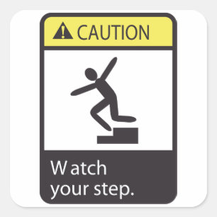 Caution Watch Your Step Stickers
