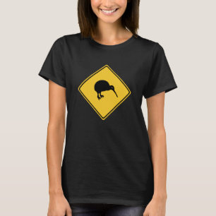 Caution With Kiwis, Traffic Sign, New Zealand T-Shirt