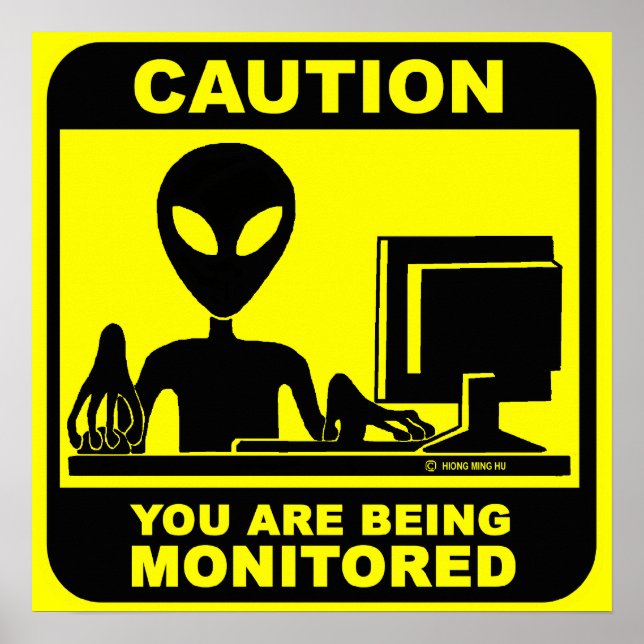 Caution! you are being monitored poster (Front)