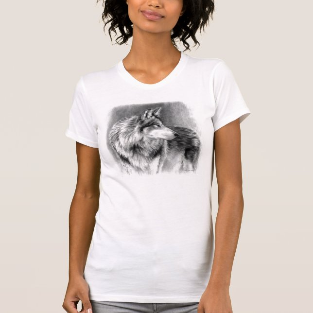 Cautious Eyes wolf t-shirt (Front)