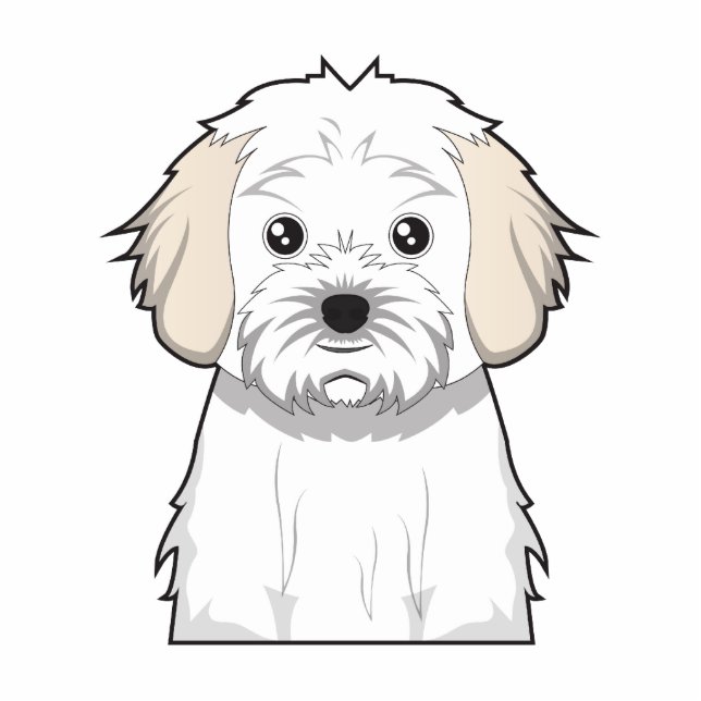 Cavachon Cartoon Standing Photo Sculpture (Front)
