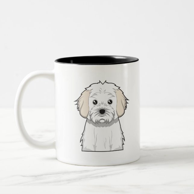 Cavachon Cartoon Two-Tone Coffee Mug (Left)