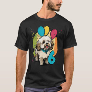 Cavachon Dog 6th Birthday Themed Party 6 Year Old T-Shirt