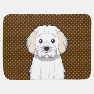 Cavachon Dog Cartoon Paws Baby Blanket